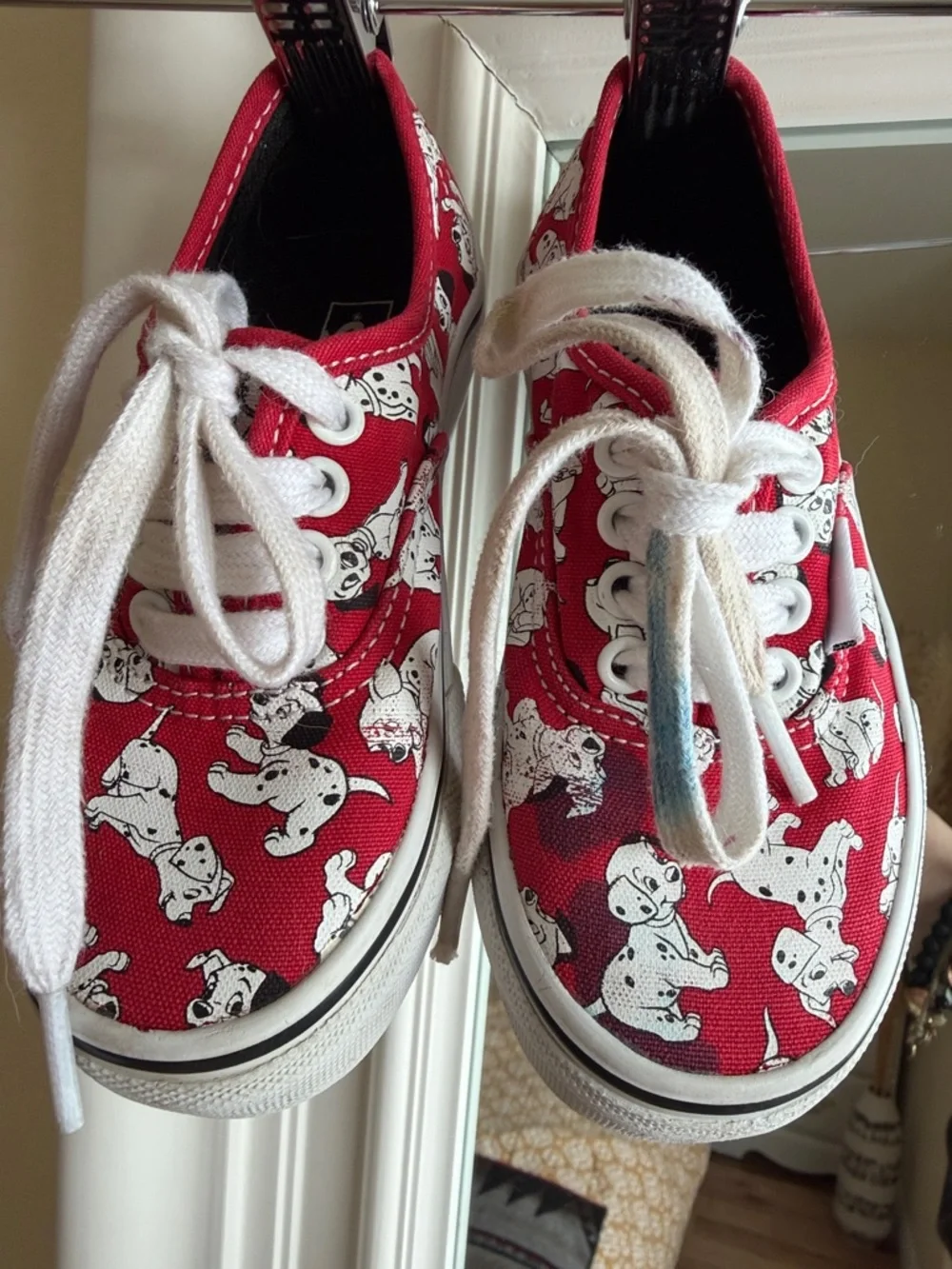 Vans Kids Red Dalmatian Print Lace-Up Sneakers - Picture 2 of 4